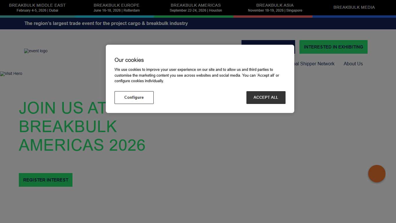 Breakbulk Americas September 22-24 2026 Houston, TX