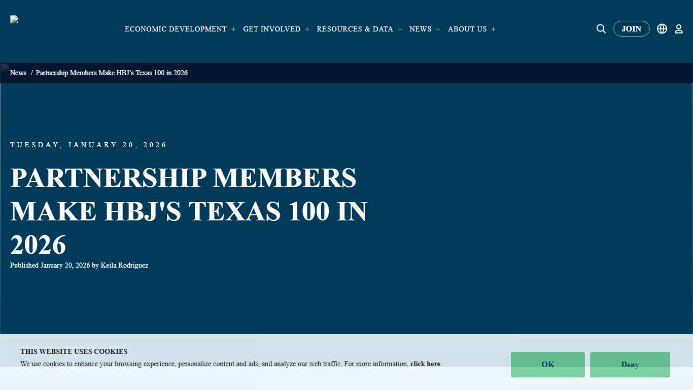 Partnership Members Make HBJ's Texas 100 in 2026 Houston.org